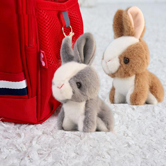 10 cm pendentif lapin en peluche entièrement rempli doux belle poupée animale peluche sac à main ornement PP coton lapin poupée sac à dos porte-clés accessoires cadeau de fête