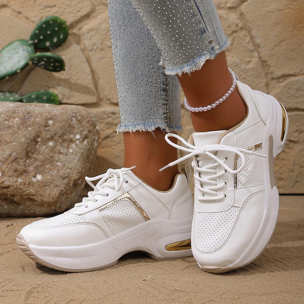 Damen Lässige Dad Sneaker Bequeme Klobige Plateau Laufschuhe Rutschfest Schnürung Atmungsaktiv Gehen Schuhe für Damen Workout Tennis Sneaker
