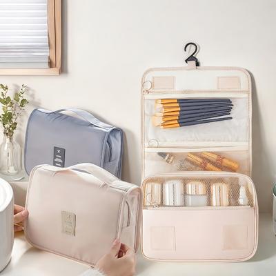 Portable Toiletry Washbag with Hanging Hook Waterproof Women Bathroom Cosmetic Storage Bag Large Capacity Travel Men Makeup Case