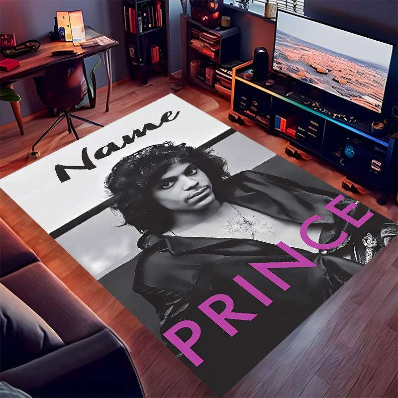 Custom personalization Prince Purple Rain Print Area Rug - Soft, Washable Non-Slip Indoor Mat,Living Room,Home&Office Decorative Rug