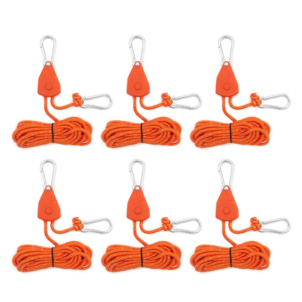 Ratchet Grow Light Tent Rope Clip Hangers Camping Awnings Tent Rope Tent Fixed Buckle Pulley Tensioner with Carabiner