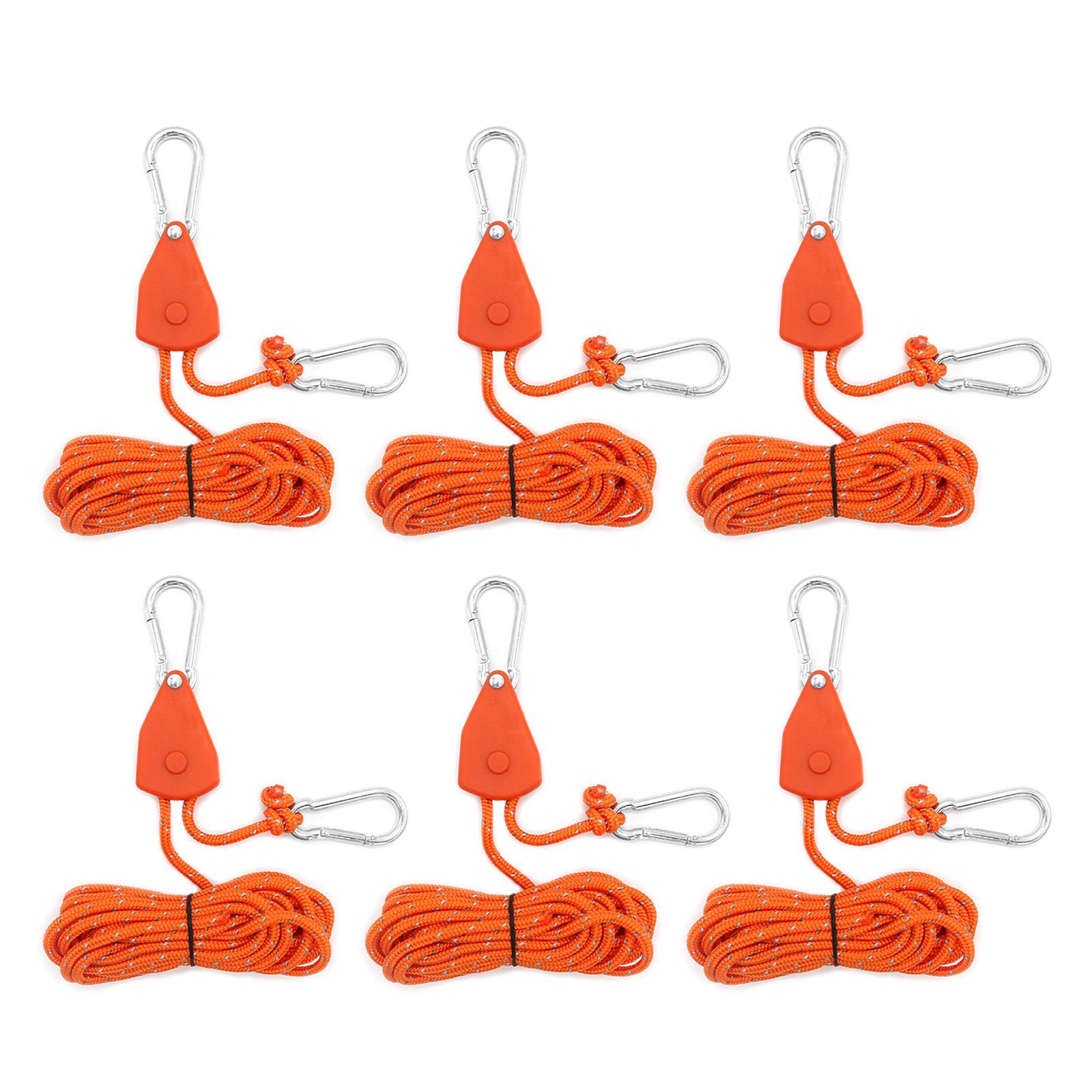 

Ratchet Grow Light Tent Rope Clip Hangers Camping Awnings Tent Rope Tent Fixed Buckle Pulley Tensioner with Carabiner оранжевый