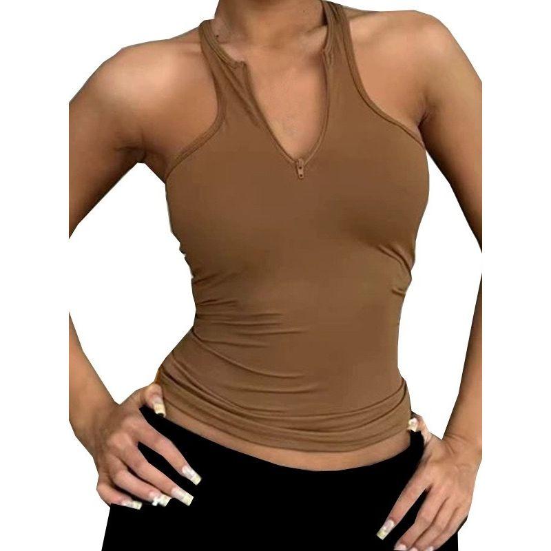 Fashion Sports Vest for Women with Chest Pad Quick-Drying Zipper H-Shaped Beauty Back Workout Bra Running Yoga Clothes Tops