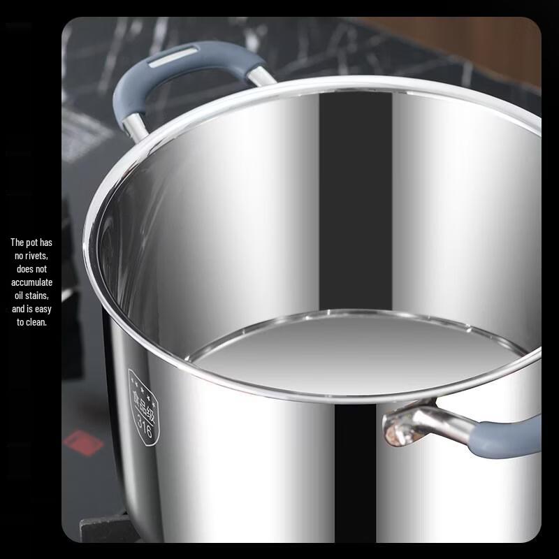 HANDUNYOU 28CM 316 Stainless Steel Soup Pot with Steamer