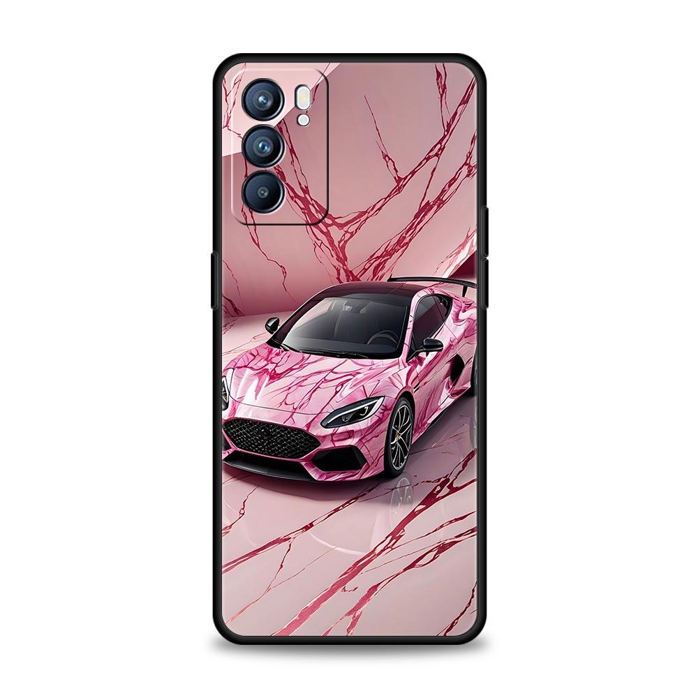 

Модный чехол для телефона с рисунком розового автомобиля для Oppo Reno 13 12 11 10 7 F Find X5 X6 A98 A80 A79 A78 A57 A54 A31 A17 Pro Мягкая крышка из ТПУ Reno10