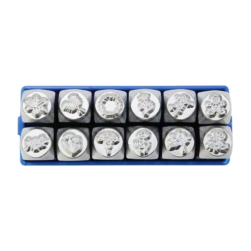 12Pcs Engraving Equipment Set Metal Anvil Chisel Set Jewelry Carving Tool Metal Chisels Steel Texture for Jewelry Making
