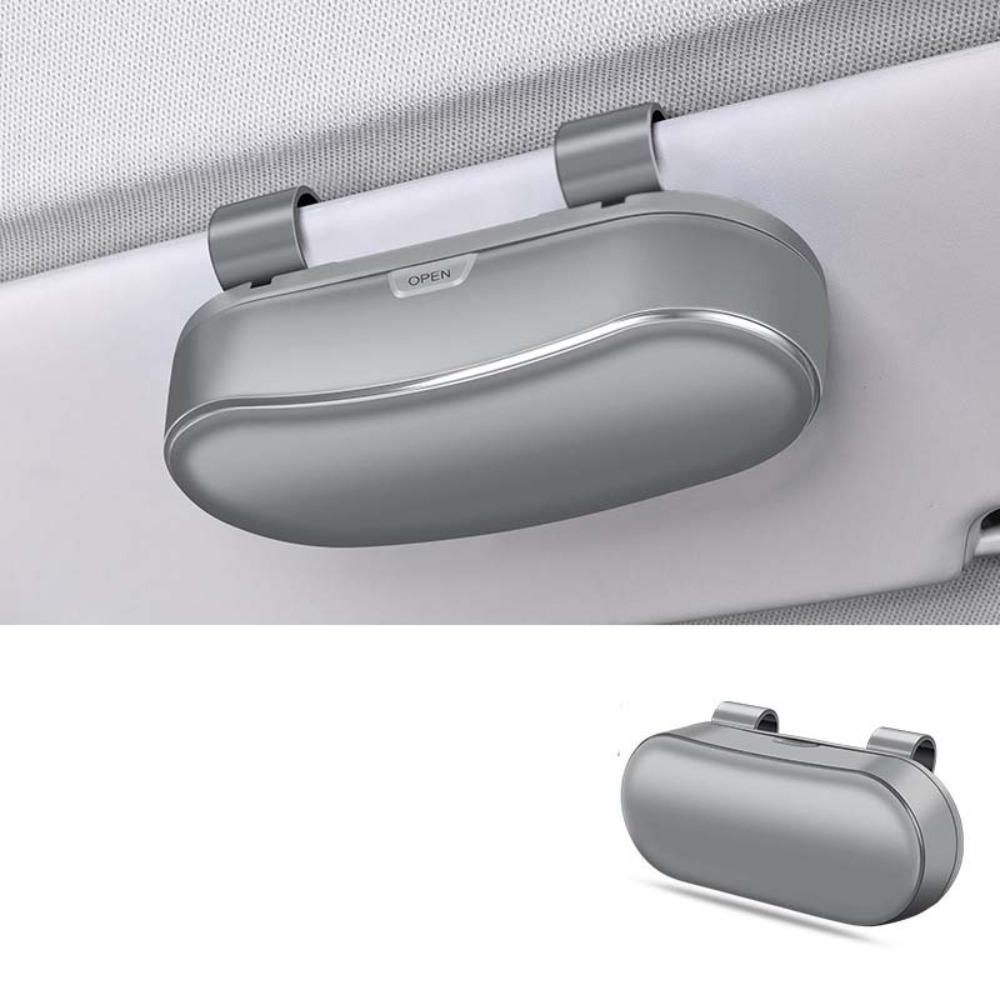 Portable Car Sunglasses Holder Eyeglass Case Eyeglasses Protection Box  Car Interior Accessories серый