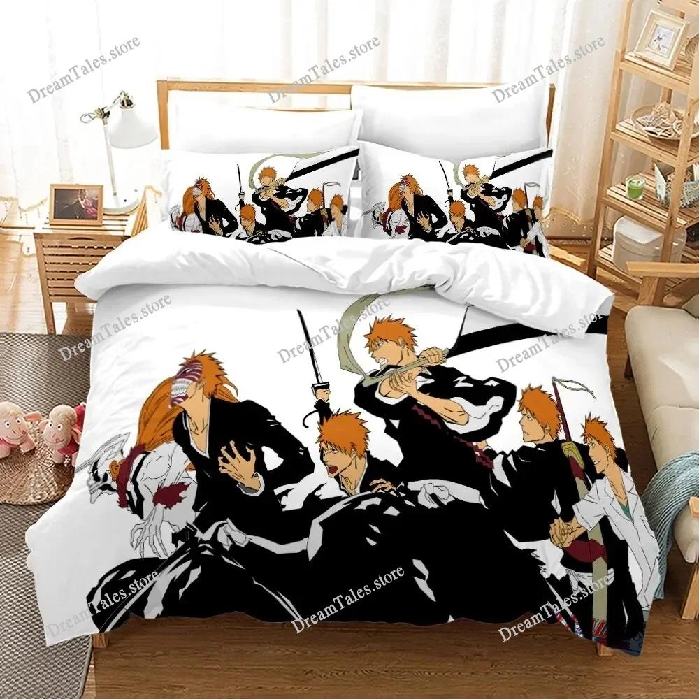 Bleach Kurosaki Ichigo Cartoon Poster Sheets Quilt Covers Bedding Dormitory Sheets Bedding Set Soft Warm Bedding Set Luxury Gift