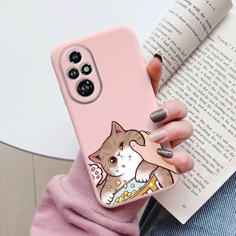 Cartoon Case For Honor 50 70 X7 X7A X7b 90 Lite 90 Smart 400 200 Pro 200 Lite Cute Black Cat Cover Soft Back Shell for Honor 400
