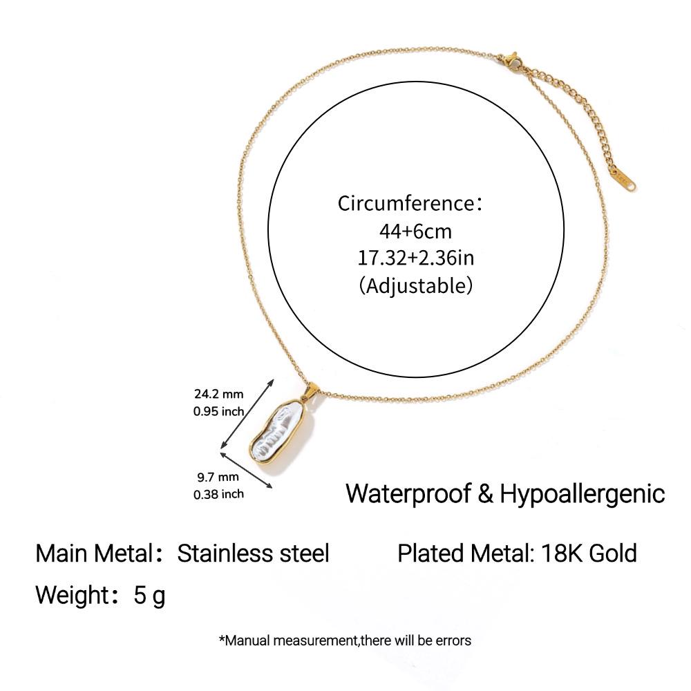 

Yingtai Stainless Steel Women s Necklace with Imitation Pearl and 18k Gold Vacuum Plating