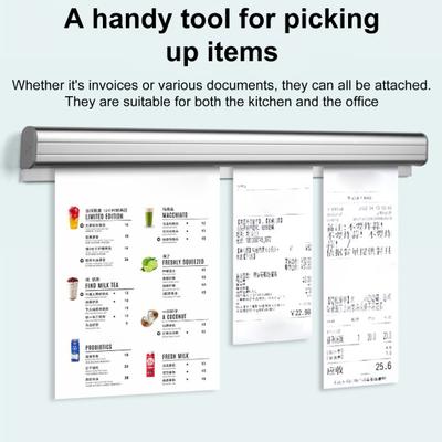 Yousheng Aluminum Slide Check Rack with Pen Slot And Receipt Bills Ticket Invoices Memos Holder Clip Holder Restaurant Order Organizer