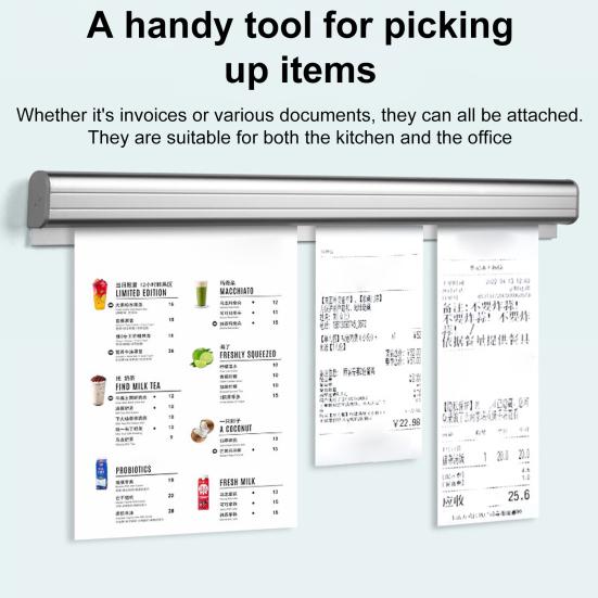 Aluminium Skyverekk for Sjekker med Pennholder og Kvitteringer Billetter Fakturaer Memoholder Klemholder Restaurant Bestillingsorganisator