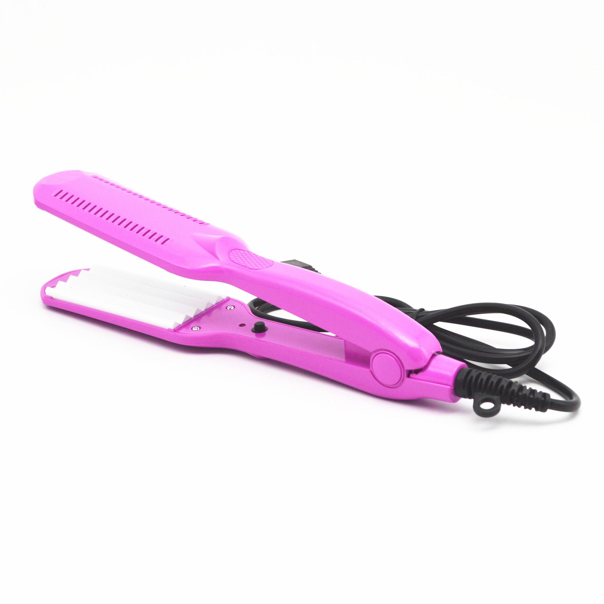 

Hot corrugated iron hair straightener iron crimped hairstyle Electronic chapinha corrugation flat irons wave styling tools рожевий червоний колір