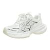 2024 Nuove Sneakers da Donna Basse con Zeppa Patchwork Fondo Spesso Pelle Morbida Punta Tonda Casual Sneakers da Donna