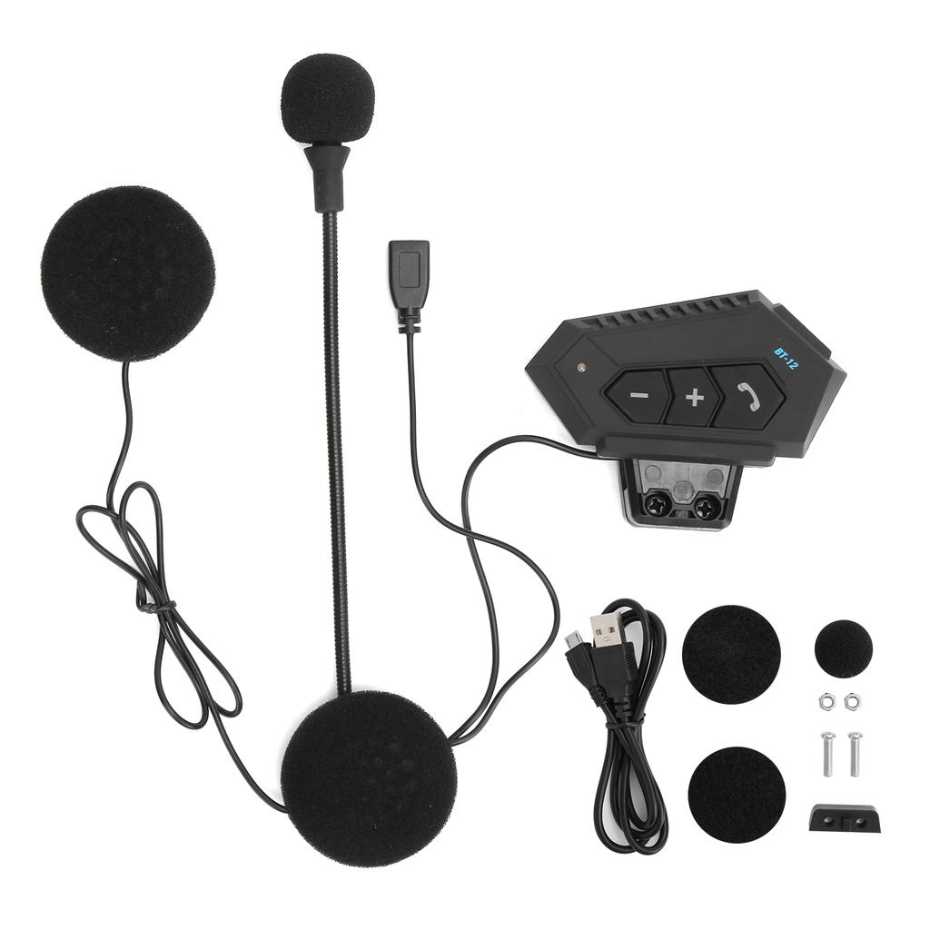 Motorcycle Helmet Bluetooth Headsets with Mic Wireless Call Noise Reduction StereoBT12
