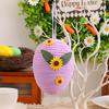 Yousheng Easter Egg Hanging Ornament DIY Crochet Easter Egg with Sunflower for Easter Basket Stuffer Holiday Party Tree Decor