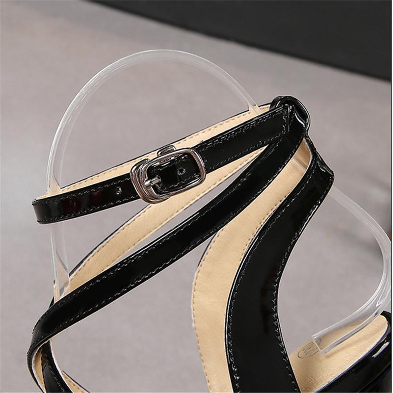 Damen 14cm High Heels 4cm Plateau Fetisch Sandalen Lady Extreme Stiletto Heels Übergröße Glänzend Nachtclub Prom Pleaser Schuhe