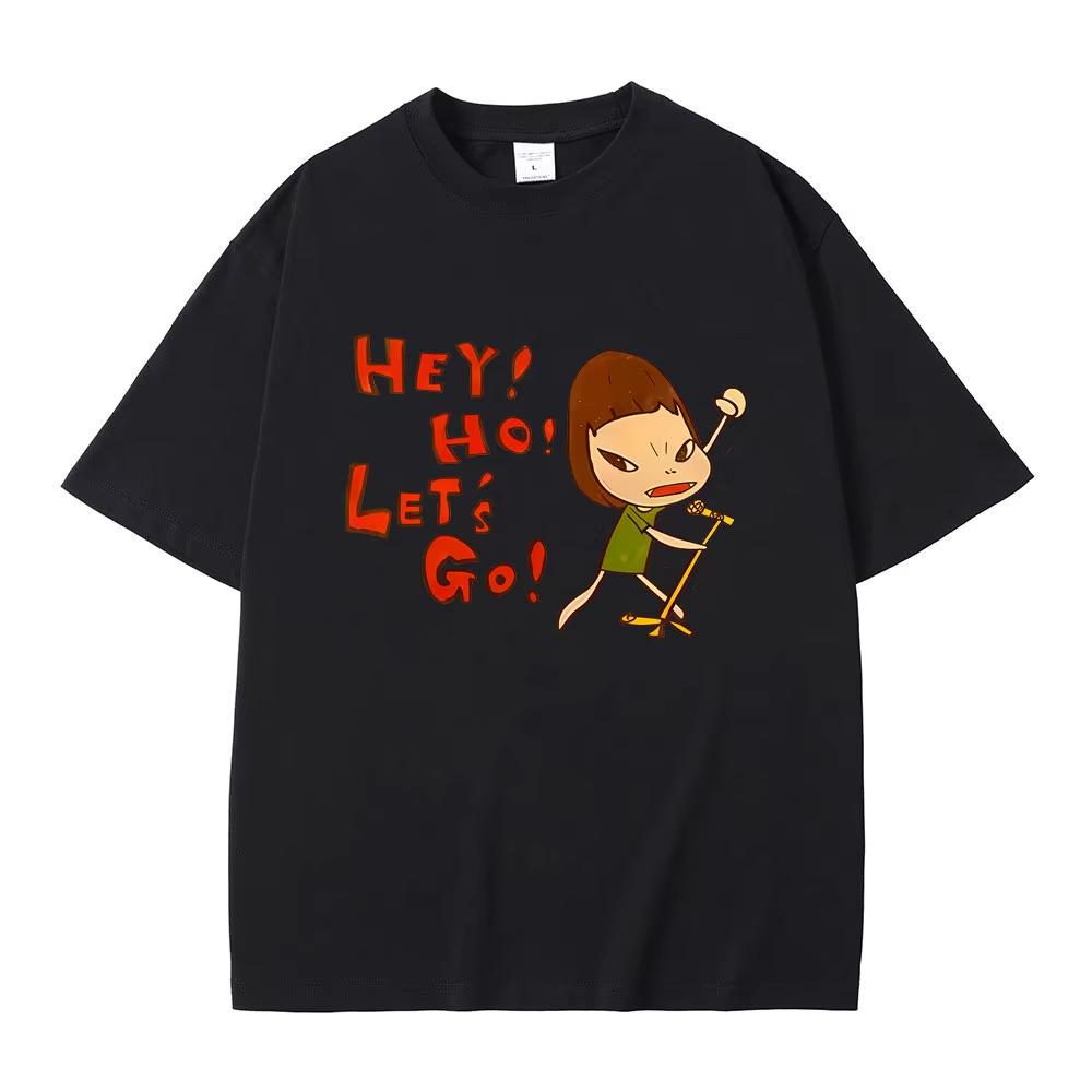 

Hot Sale Yoshitomo Nara Hey Ho Let s Go T Shirts Men Women Casual Funny Humor T-shirt Summer Unisex Y2k Art Aesthetic Streetw... S разноцветный