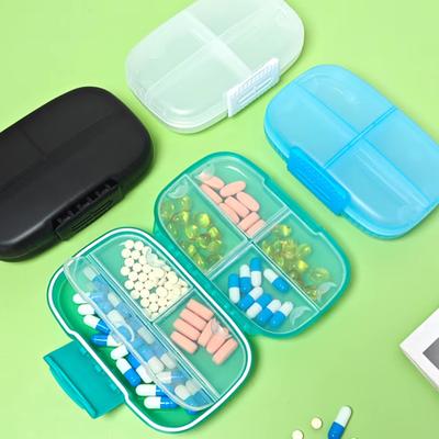7 Grids Organizer Container For Tablets Travel Pill Box With Seal Ring Small Box For Medicines Moisture-Proof Pill Case To Hold
