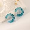 2023 neue Neue Persönlichkeit Transparent Kleine Frische Einfache Übertrieben C-Förmigen Harz Blau Twist Ohrringe