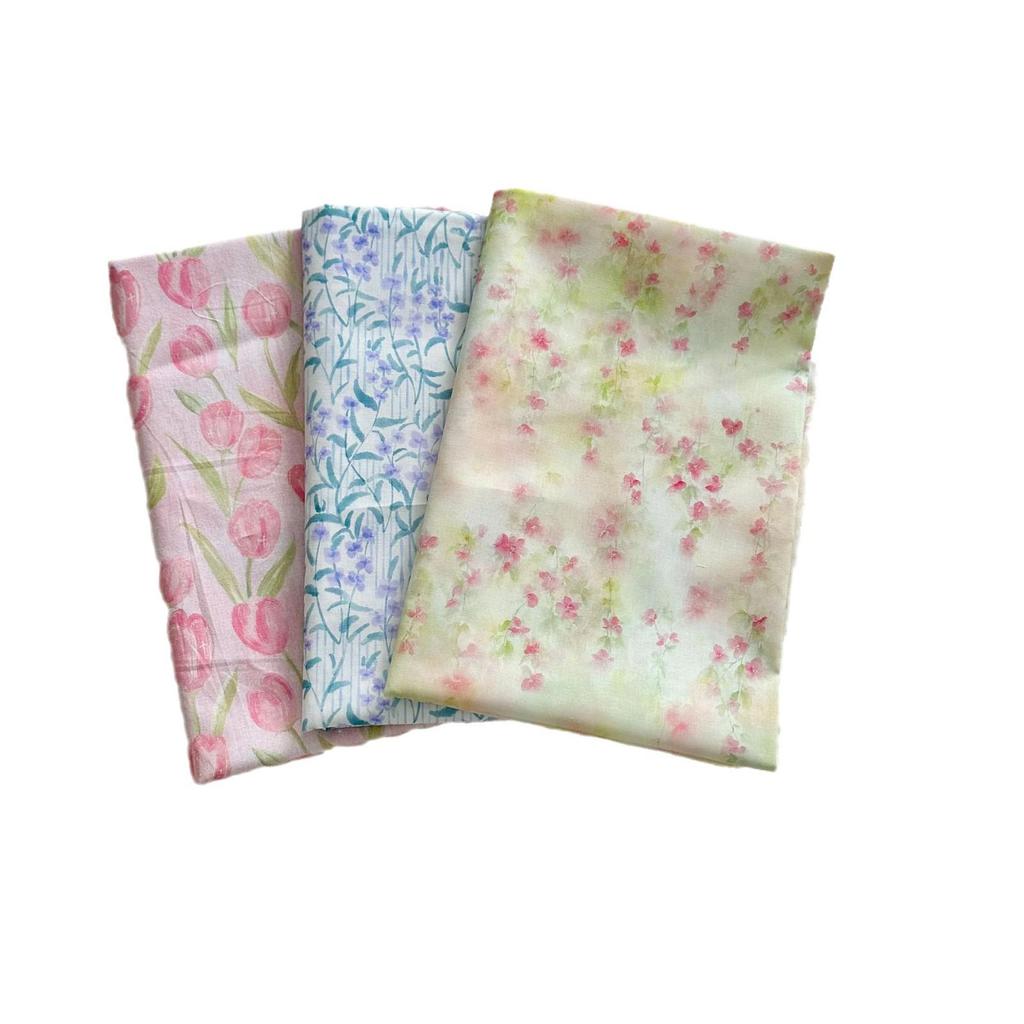 100% Cotton Korean Style Gentle Floral Digital Print Fabric for Women's, Children's, and Adult Clothing & Home Wear