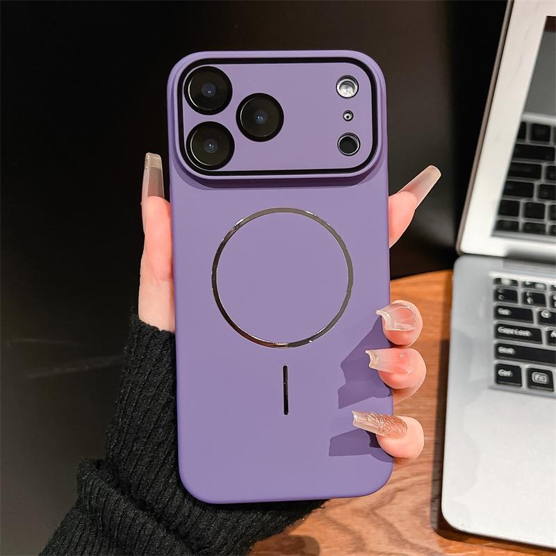 Ultrathin PC Metal Ring Magnetic For Magsafe Matte Case For iPhone 17 16 15 14 13 12 11 Pro Max Glass Lens Protection Hard Cover