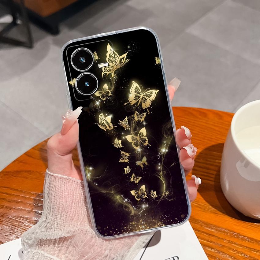 For Vivo Y33 Y22S Y27 Y37 Y35 Y36 Clear Phone Case Warm Hearted Little Girl Patterns Soft Silicone Upgraded Anti Slip Protection For Vivo Bumper Shell