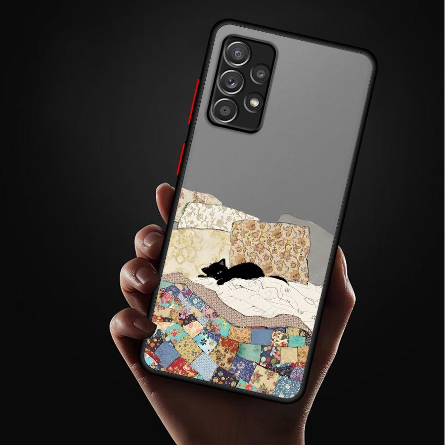 Creative Art Cat Case for Samsung Galaxy A53 A52S A72 A34 A36 A56 A55 A16 A15 A54 A14 A23 A73 A33 A17 A52 A35 Phone Cover