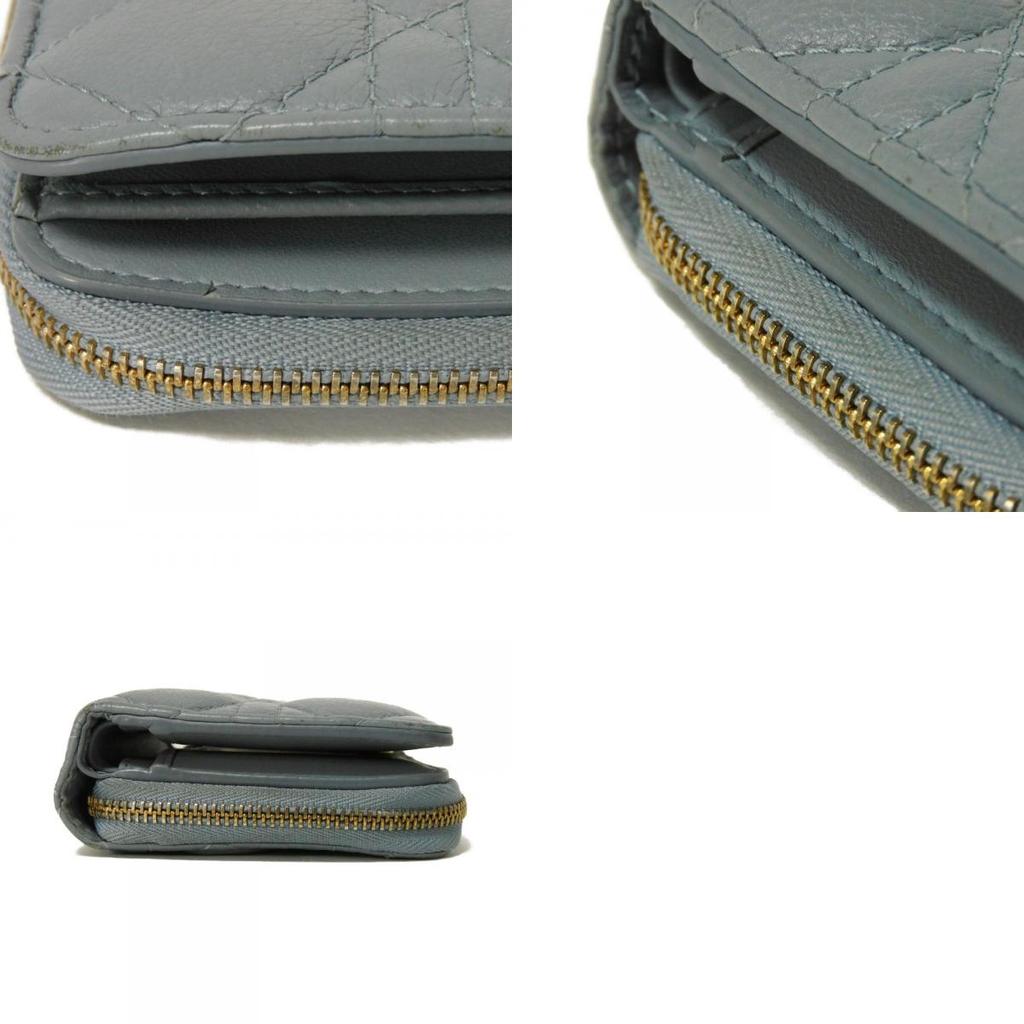 Used Caro Scarlet Wallet (S5032UWHC_M81B) 7941 Current CD Logo Stitched Bifold Cannage Cloud Blue (10656) from Japan