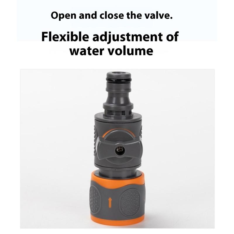 Garden Hose Pipe Tube Quick Release Valved Connector with Control Valved Extender Hose End for Horticultural Irrigation
