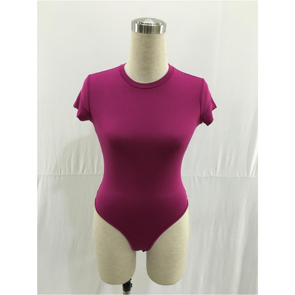 European Hot Selling Short Sleeve Round Neck Base Layer Jumpsuit Bodysuit FK1488