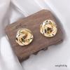 New Big Metal Dangle Earrings for Women Gold Color Spiral Exaggerated Drop Earrings Heavy Ear Jewelry Earrings for Women