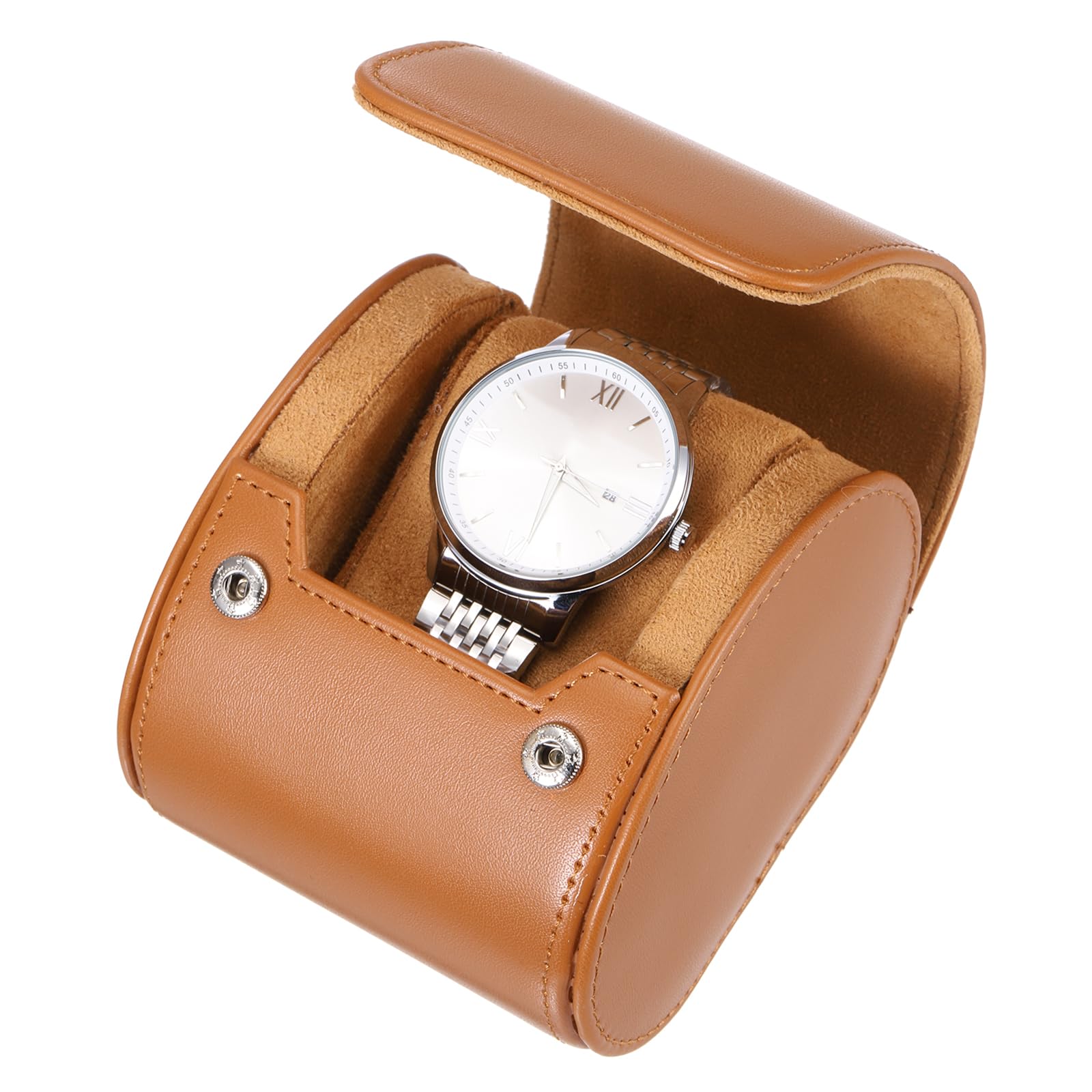 

uxcell Men s Watch Travel Case, Leather Watch Roll, Travel Watch Storage Box, Christmas, Birthday, Anniversary Gift, 1 Slot (Brown)