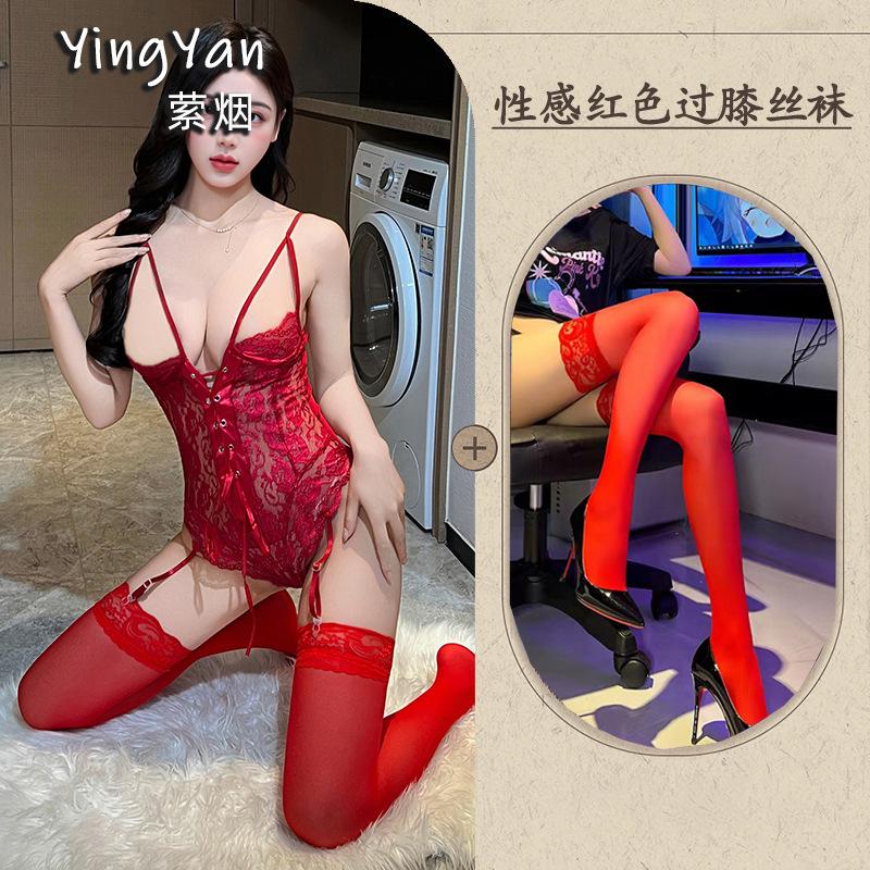 Sex underwear sexy purple lace onesie small chest women's uniform pure desire strap set qqny large size charm