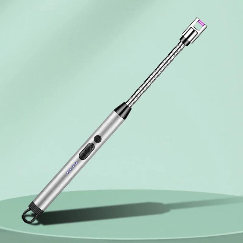 Creative Electric Solitary Electronic Pulse Ignition Household Kitchen Artifact Outdoor Windproof Long Range Charging Lighter
