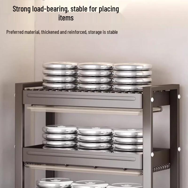 3-Tier Carbon Steel Countertop Dish Drying Rack with Cutting Board Holder