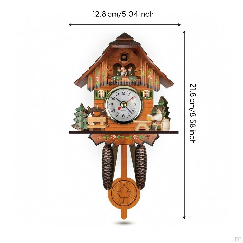 Kuckucksuhr mit Pendel Holz Traditionell für Wohnzimmer, Hütte