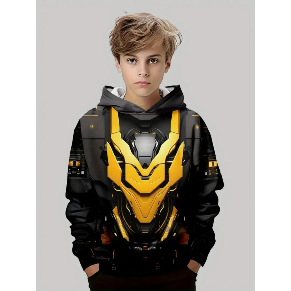 

Fashion Men and Women s Hoodies Mecha 3D Print O-Neck Pullover Casual Outdoor Sweatshirt Kids T-shirt Top Clothing 100