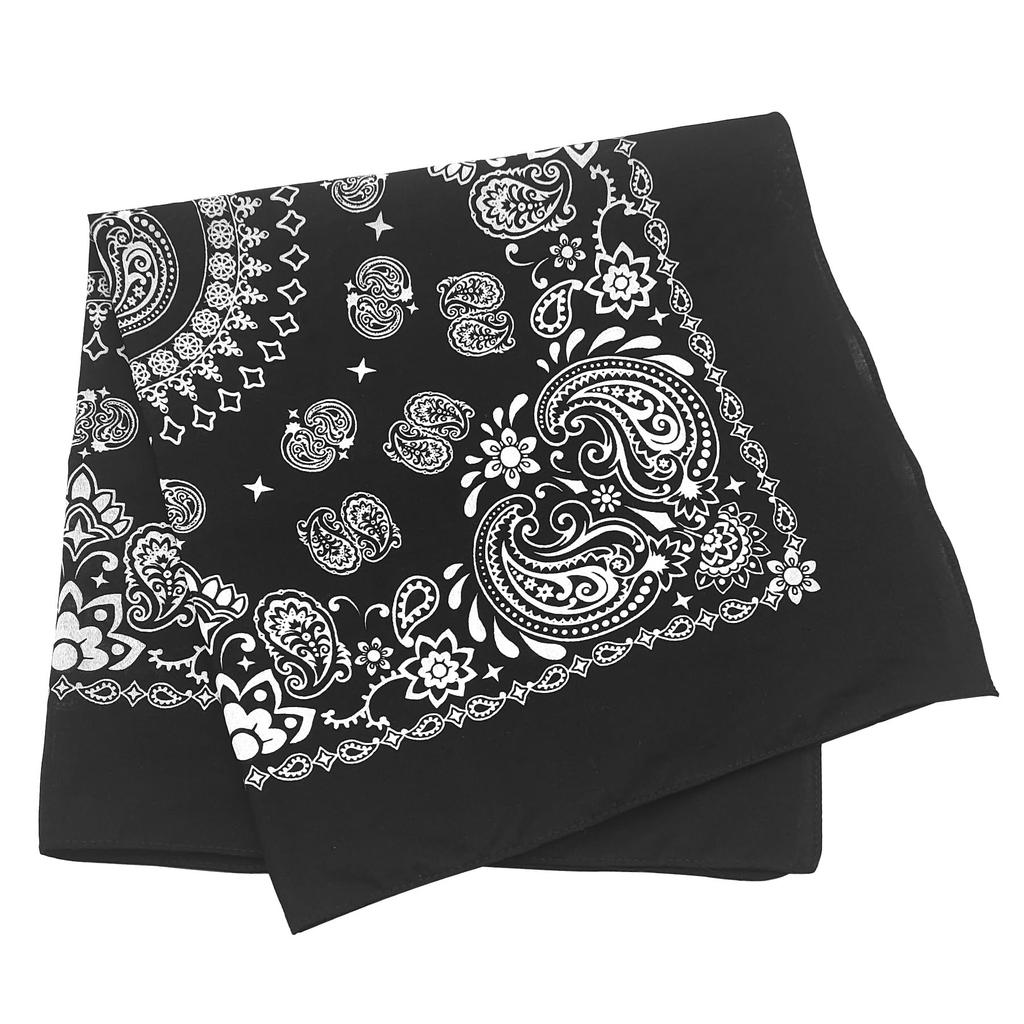 Trifong Paisley Bandana Black Cotton 100% Quick Dry 55cm x 55cm