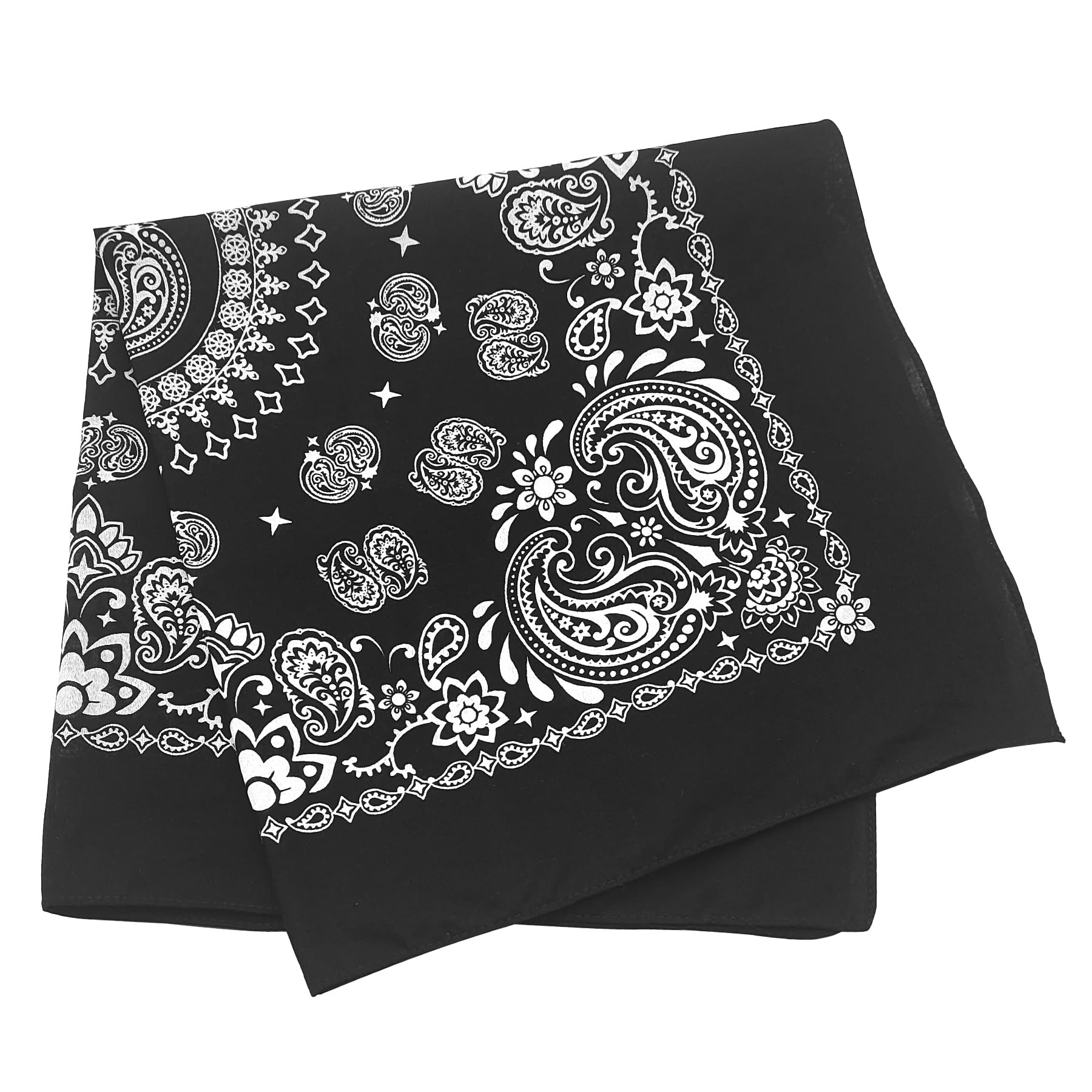 Trifong Paisley Bandana Black Cotton 100% Quick Dry 55cm x 55cm
