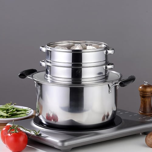 Desirable Chinese Steamer Stand, Steaming Plate, Durable Stainless Steel, Fits 21.3-24cm Pots and 15-21cm Steamers (24cm)