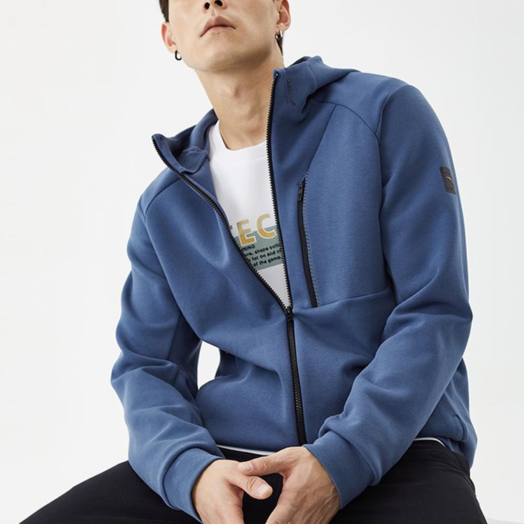 Anta Casual Sports Knitted Hooded Jacket Men Jacket Blue 152137732-4