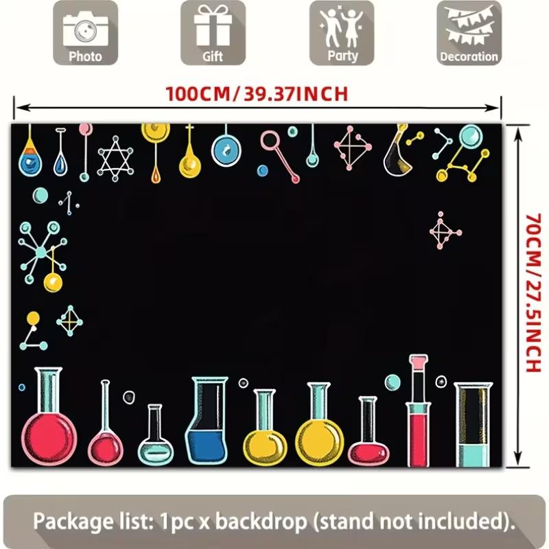 2D Chemistry Experiment Themed Photo Booth Background Cloth