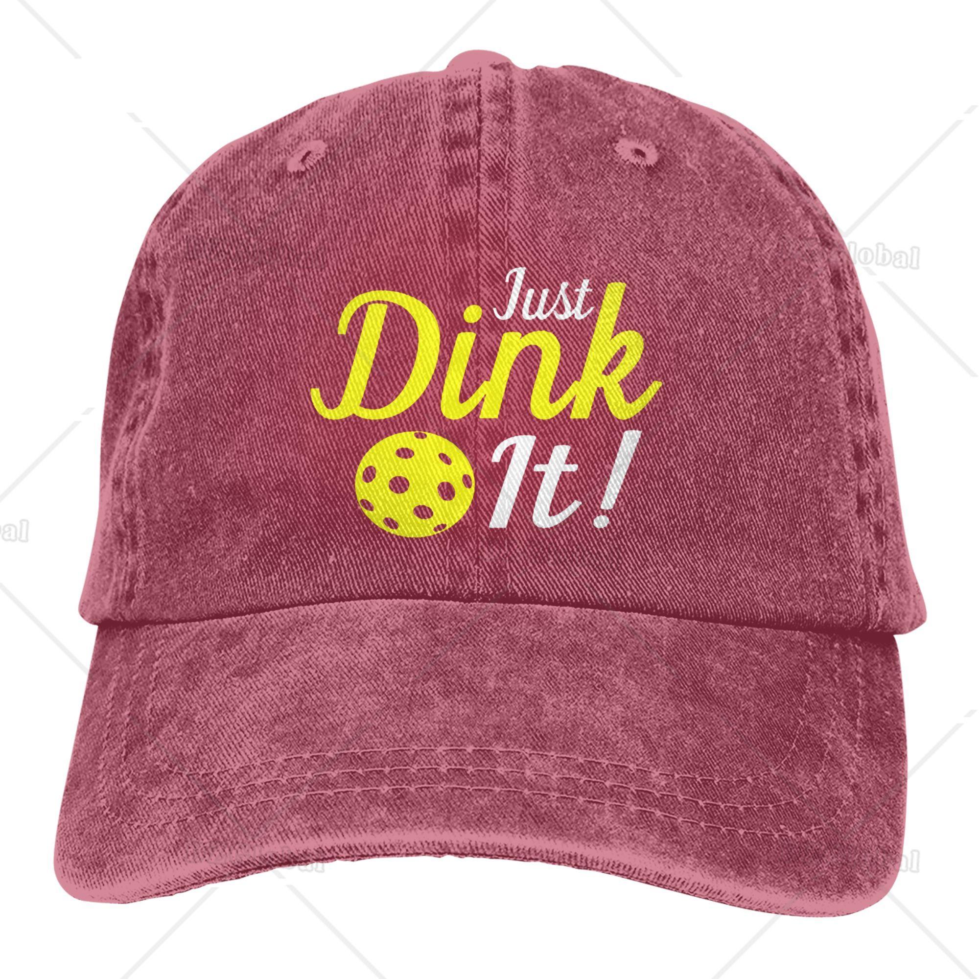Бейсбольная кепка Pickleball Just Dink It Print для мужчин и женщин, регулируемая кепка Pickle Ball, унисекс, повседневная джинсовая кепка One Size