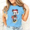Women Men Mickey Minnie Christmas Shirt Cartoon Graphic Merry Christmas Couple Matching Tshirts