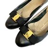 Salvatore Ferragamo Heel leather Ribbon flat pumps pumps black leather Used