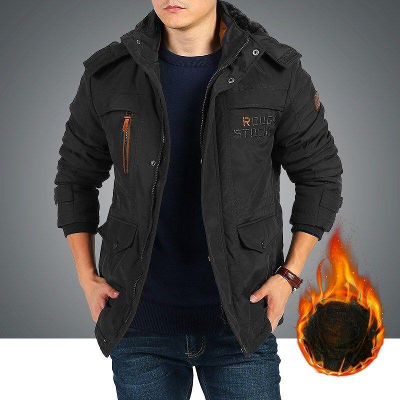 Autumn and Winter Retro Style Cotton-padded Casual Washed Jacket Men's Charge Jacket Fleece Thickened Jacket