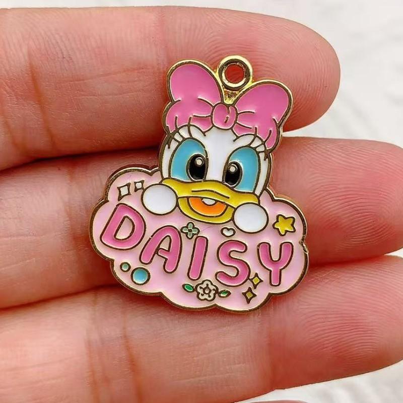 10pcs Cartoon Mickey Mouse Decorations Cute Alloy Pendant Anime Figures Children's DIY Creative Fashion Jewelry Accessories Gift