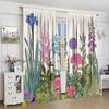 Rustic Flower Blackout Windows Curtains   Curtains Green Leaf Rod Pocket Vintage Floral Colorful Plant Herbs Wildflower Blossom B
