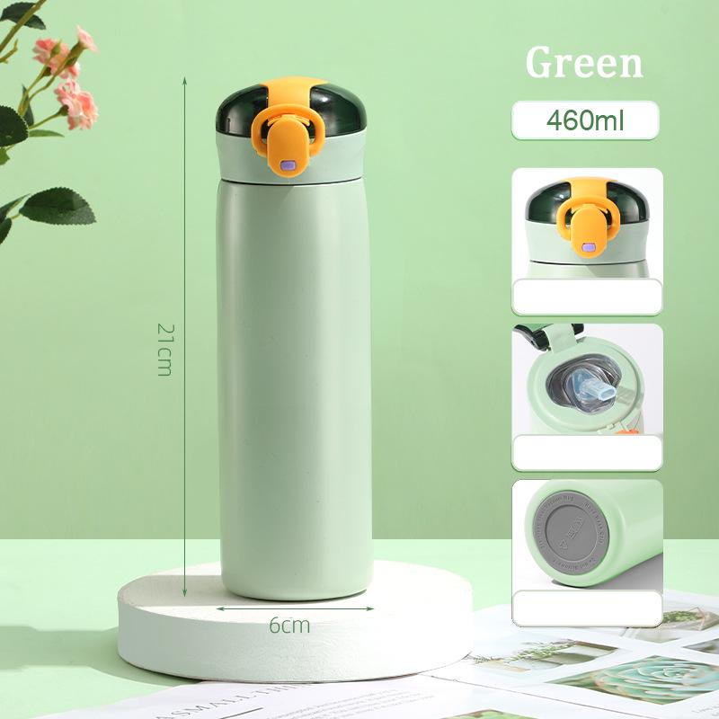 Dětská termoláhev z nerezové oceli 320/460ML Přenosný dětský hrnek se slámou studená a horká termoska na studenskou vodu